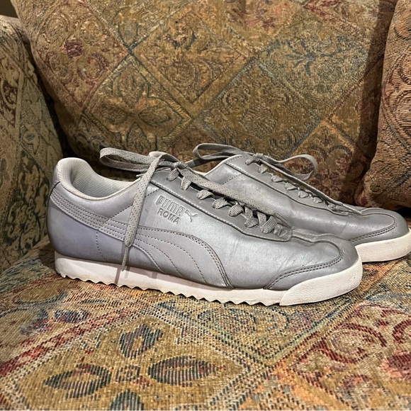 Shoes Mens Puma Roma Silver Reflective Shoes Size 85 Used Poshmark